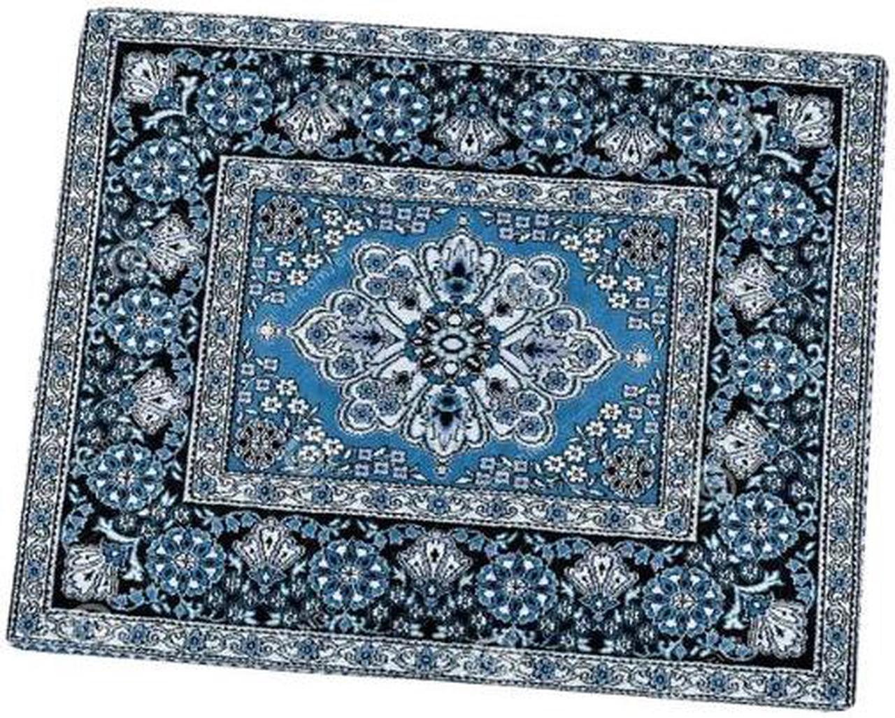 Anymob Mouse Pad Teal 22X18CM Persian Tribal Carpet Computer Office Desk Non-Slip Mat