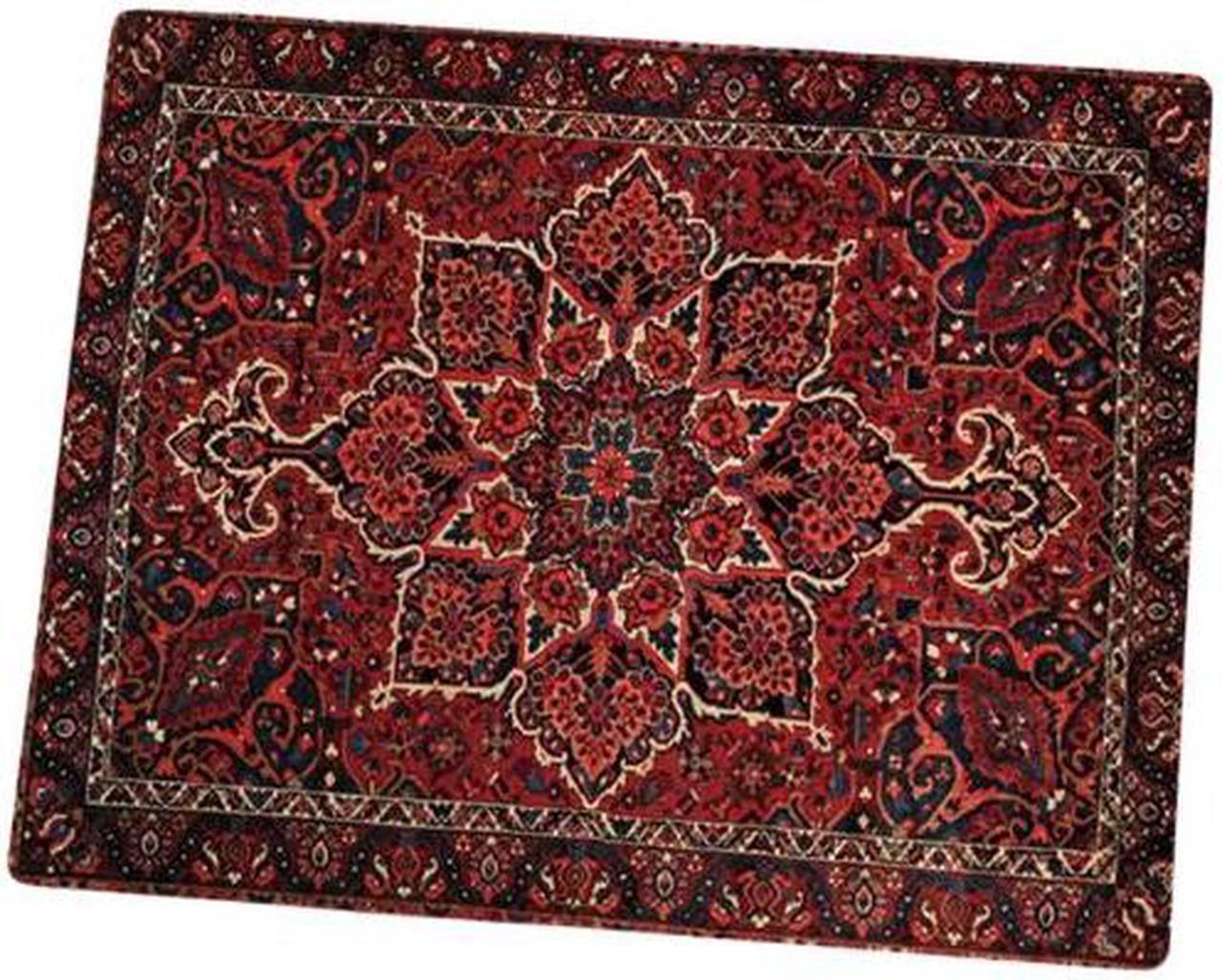 Anymob Mouse Pad Dark Red 22X18CM Persian Tribal Carpet Computer Office Desk Non-Slip Mat