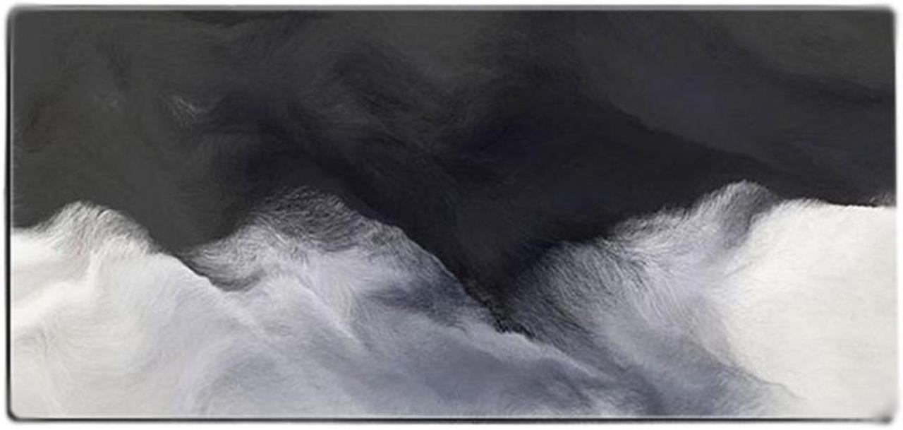 Anymob Mouse Pad Black White 400X900X4MM Abstract Computer Keyboard Pad Non-Slip Rubber Mat