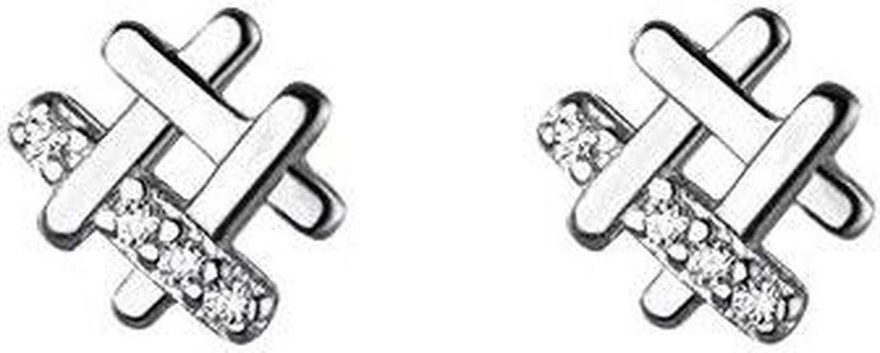 Anyco Fashion Earrings Silver 925 Sterling Personality Geometric Pave Zircon Jewelry