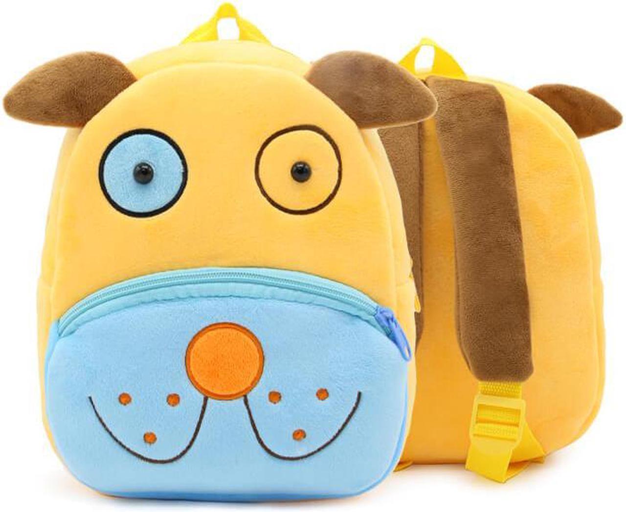 Anykidz 3D Yellow Dog Kids School Backpack Cute Cartoon Animal Style Children Toddler Plush Bag Perfect Accessories For Boys and Girls