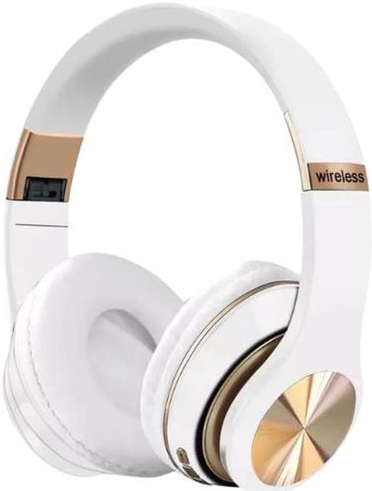 Anymob Headphone White T5 Bluetooth Wireless Noise Canceling With Microphone Headsets