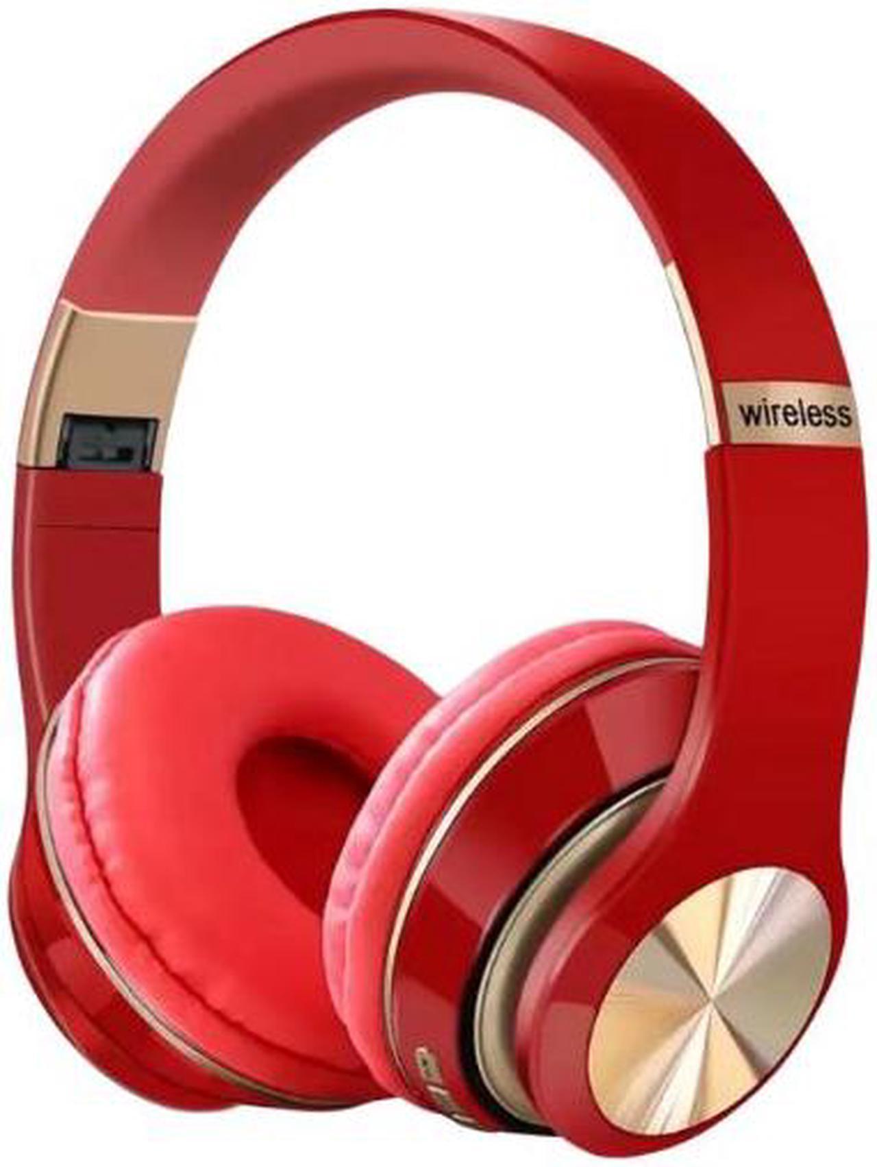 Anymob Headphone Red T5 Bluetooth Wireless Noise Canceling With Microphone Headsets