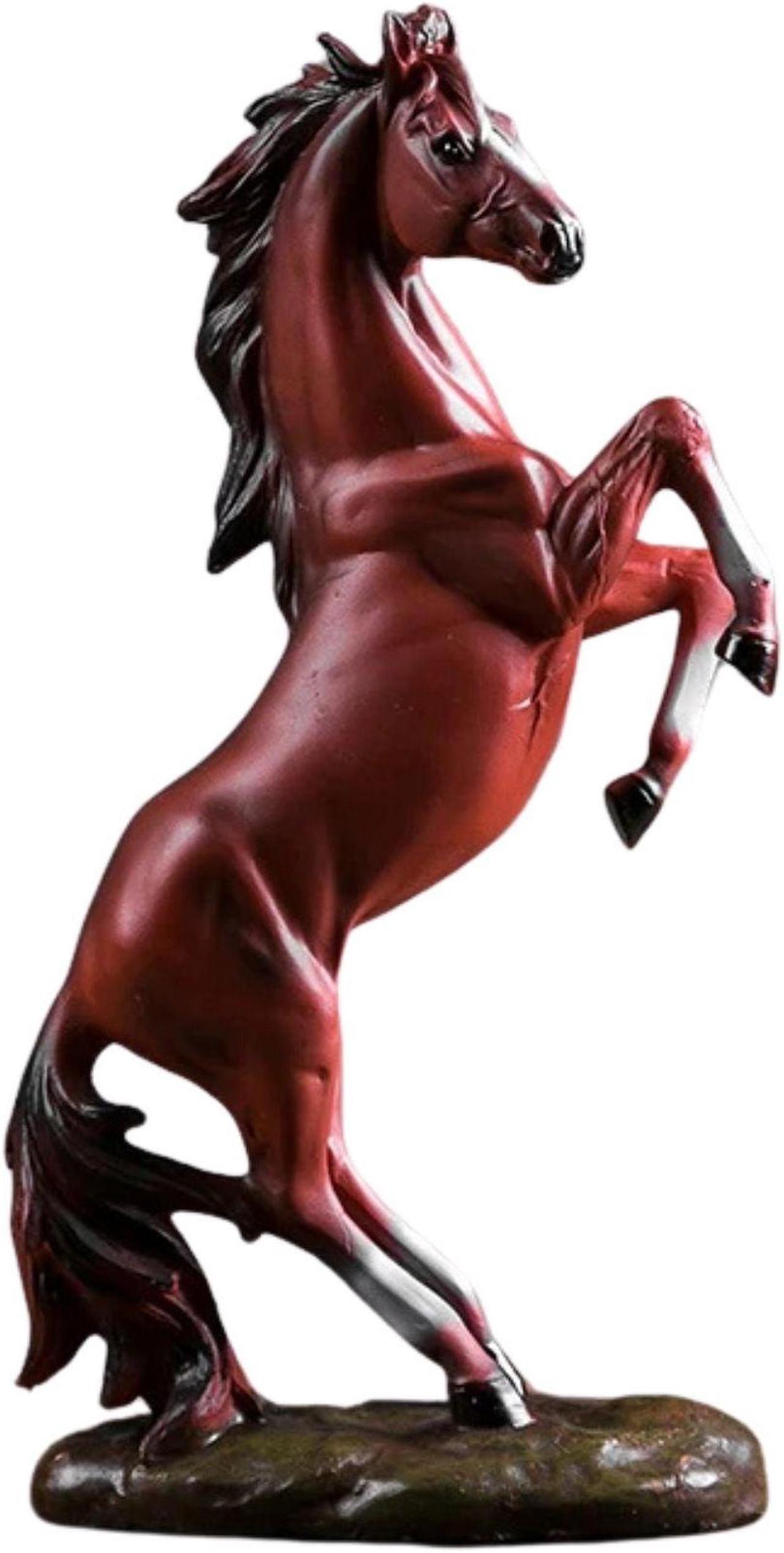 Anyhouz Home Figurines Red Horse Statue Christmas Decor