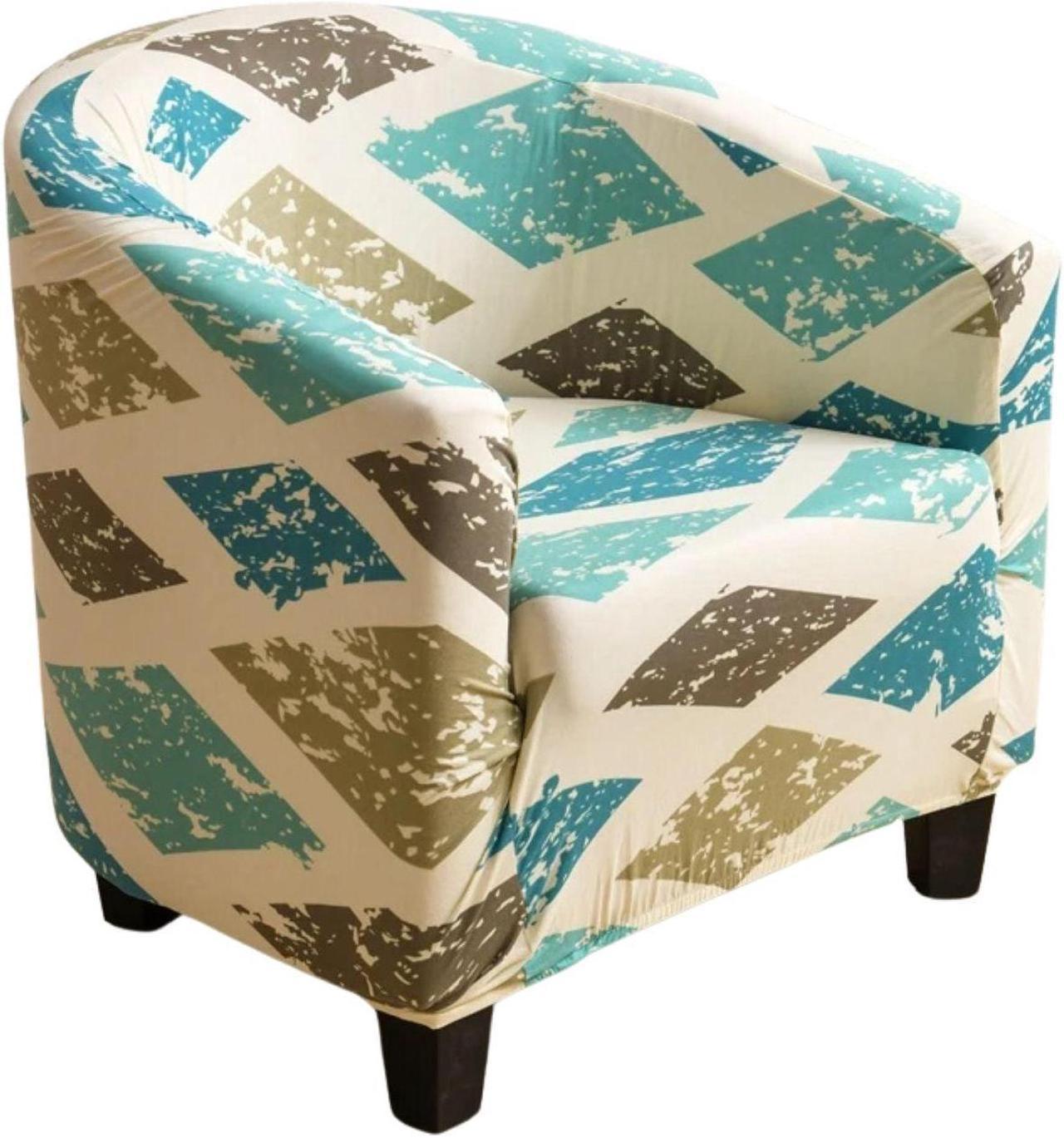 Anyhouz Chair Cover Multicolor Diamond Print Dust Proof Tub Slipcover Home Decor