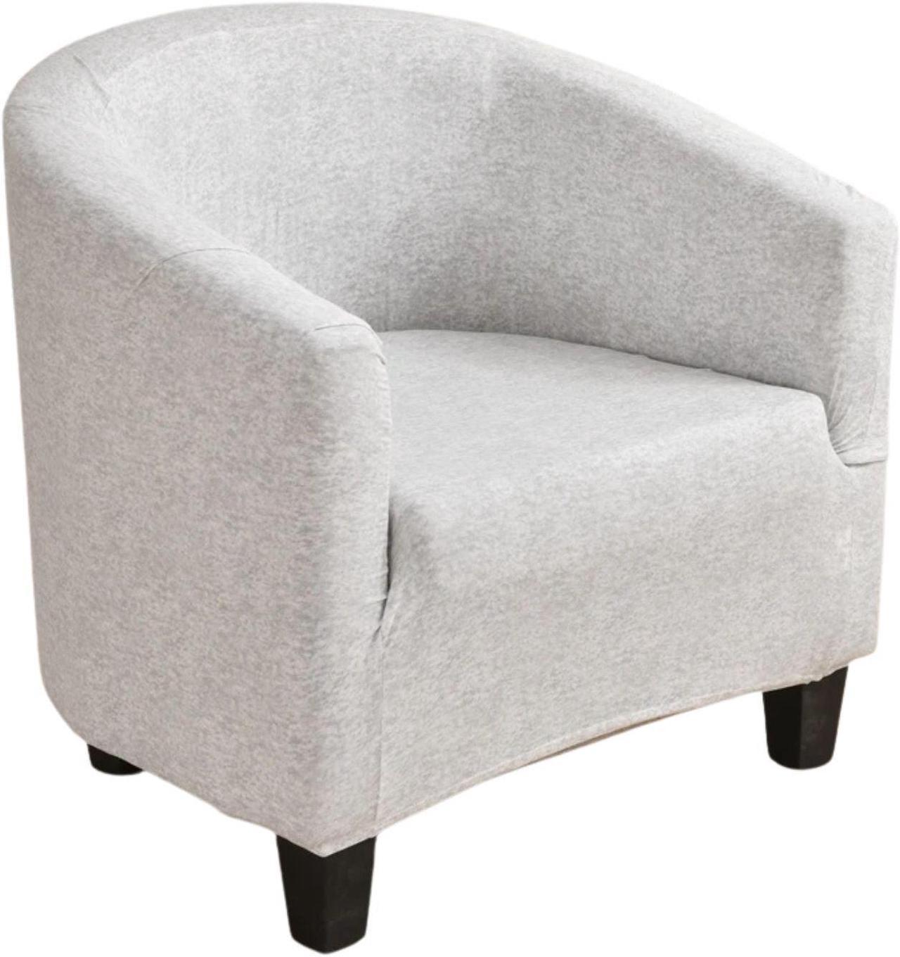 Anyhouz Chair Cover Light Gray Plain Dust Proof Tub Slipcover Home Decor