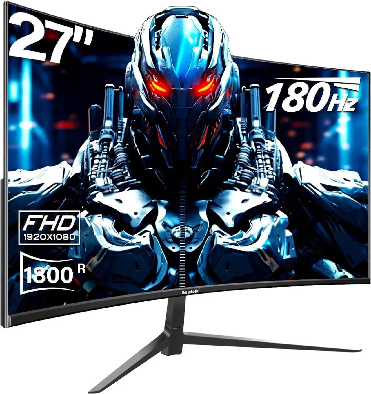 Best 27 Inch Curved Monitor Gawfolk GF270C 27-inch Curved Gaming Monitor, 144Hz/180Hz PC Monitor