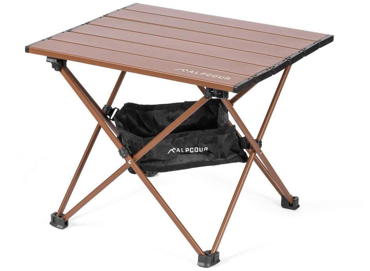 Main image of Alpcour Portable Camping Table  Lightweight, Compact Folding Side Table in a Bag with Aluminum Top & Heavy Duty Hinge for Easy Travel & Storage  Great for Outdoor BBQ, Backpacking, Tailgate & More