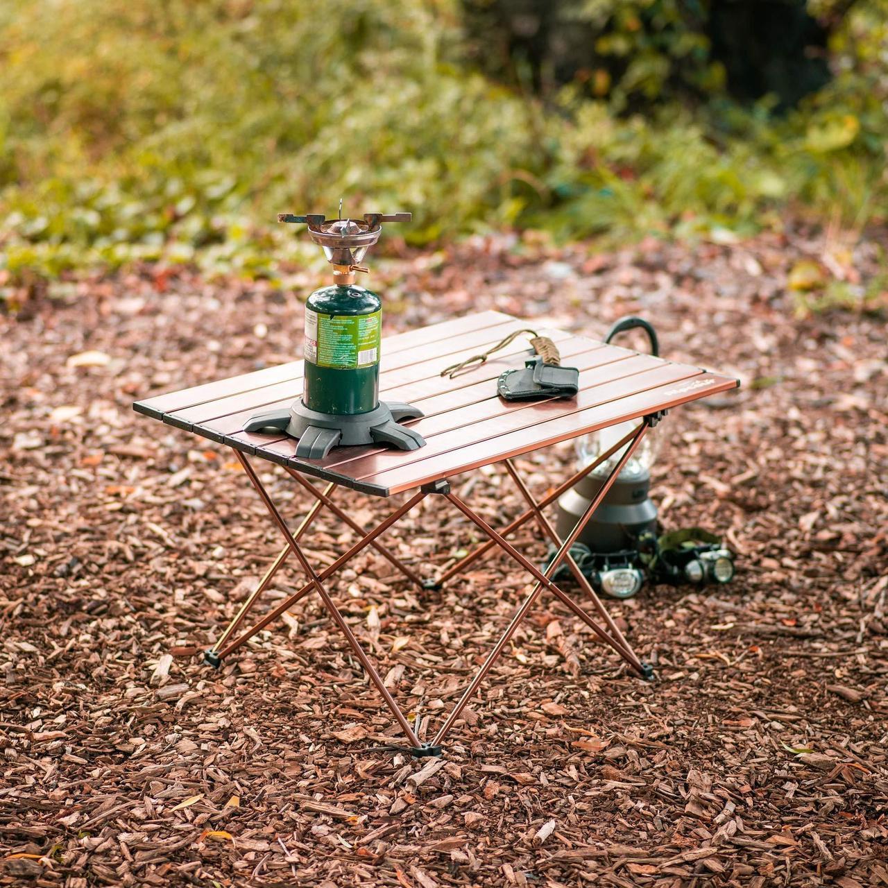 Alt view image 7 of 7 - Alpcour Portable Camping Table  Lightweight, Compact Folding Side Table in a Bag with Aluminum Top & Heavy Duty Hinge for Easy Travel & Storage  Great for Outdoor BBQ, Backpacking, Tailgate & More
