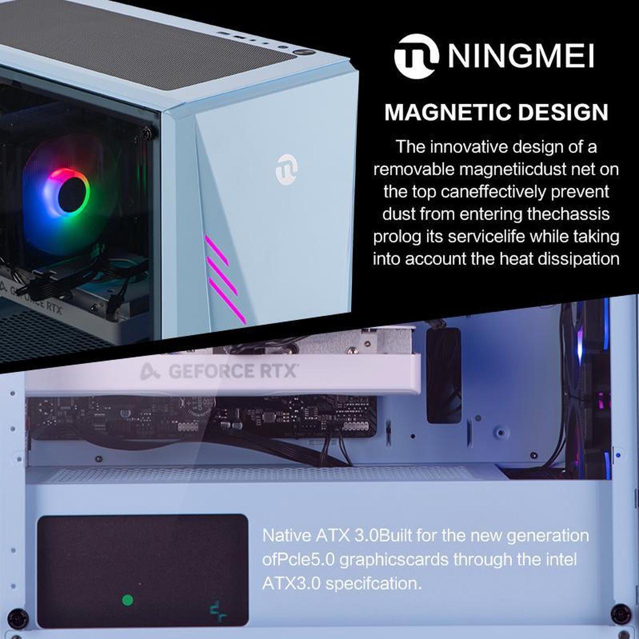 Alt view image 5 of 7 - Ningmei Gaming PC Desktop AMD Ryzen5 7500F (6 Core Up to 5.0GHz), 32GB DDR5 6000MHz, 1TB SSD NVMe , AMD Radeon RX 6750 GRE 10GB , 700W PSU,  Wi-Fi, Windows 11 Home 64-bit, Gaming Desktop