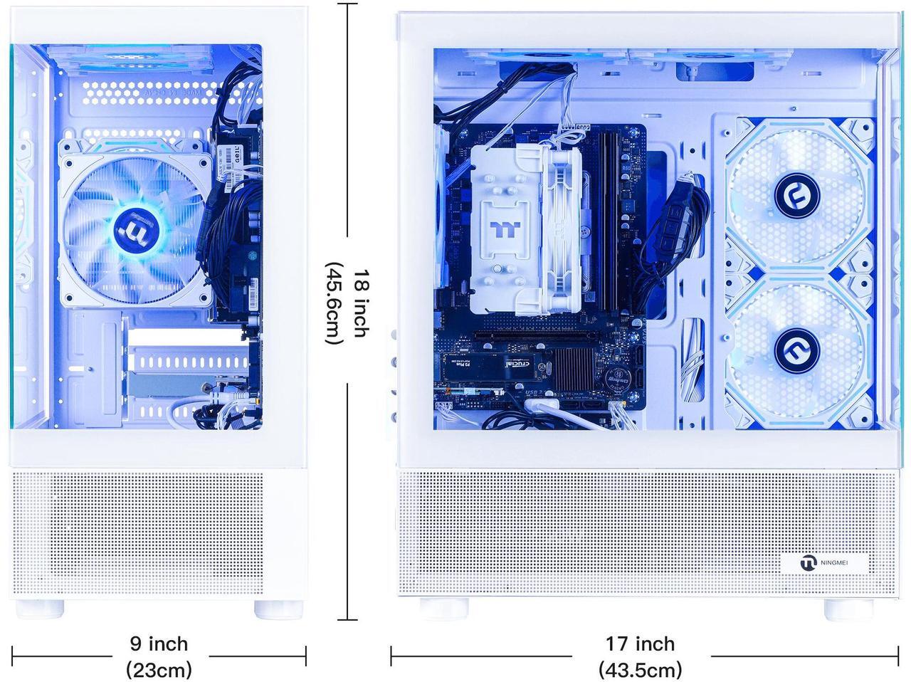 Alt view image 6 of 7 - Ningmei Gaming PC Desktop computer, AMD Ryzen 7 5700G 8 core 3.8GHz (up to 4.6GHz),  16GB DDR4 RAM 3200MHz, 1TB NVME SSD, 550W PSU, Game Design Office Platform, Wi-Fi, Windows 11 Tower Prebuilt PC