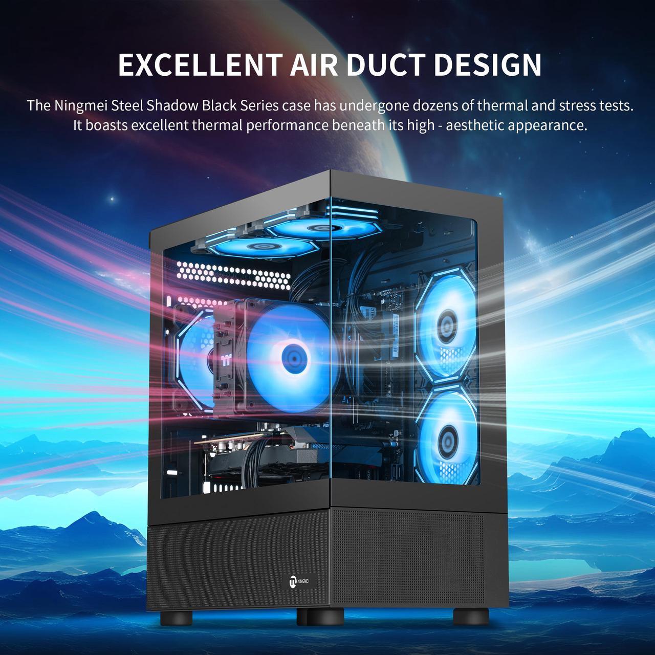 Alt view image 3 of 7 - Ningmei Gaming PC Desktop, AMD Ryzen 5 5500 4.2GHz , GeForce GTX 1660 Super PC, 6RGB Fans, 16GB DDR4 3200MHz , 1TB SSD NVMe , 650W PSU, 11AC Wi-Fi,  Windows 11 Home 64-bit, gaming pc