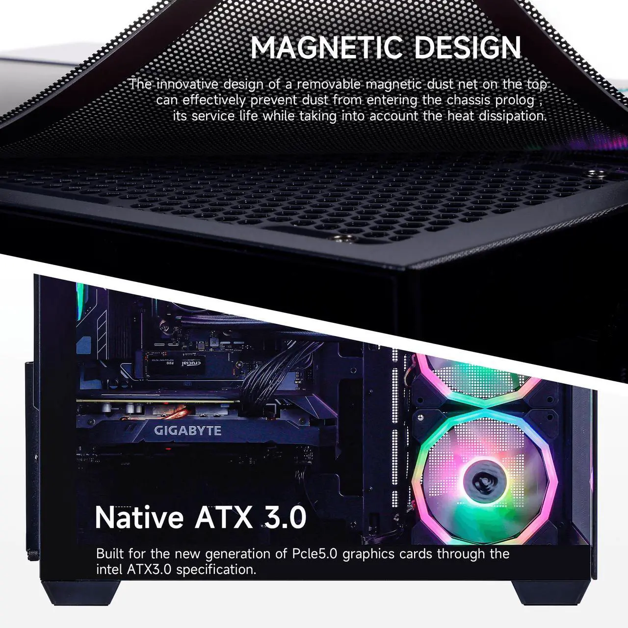 Alt view image 4 of 7 - Mloong Gaming PC Desktop, AMD Ryzen 7 7700 3.8 GHz (5.3GHz Turbo), NVIDIA RTX 5060ti 8GB GDDR7, 1TB Gen4 NVMe SSD, 32GB 6000Mhz DDR5 RAM, 650W PSU, Wi-Fi, Win 11 Home Prebuilt PC, Black