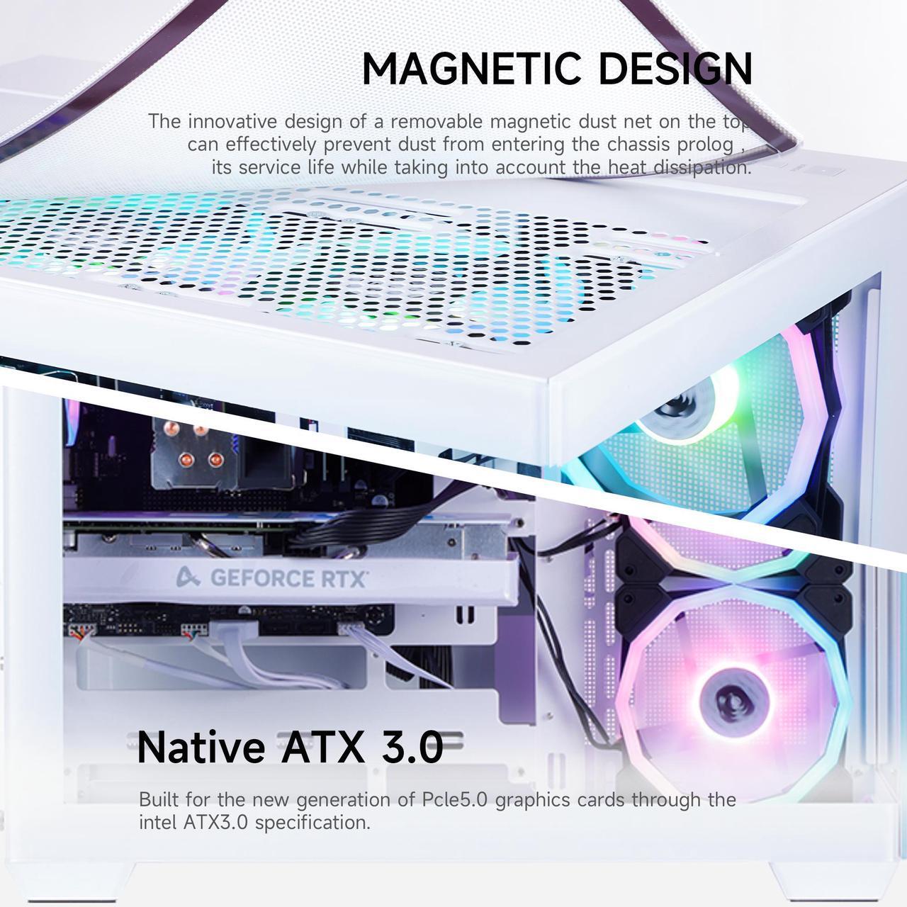 Alt view image 6 of 7 - Mloong Gaming PC Desktop, AMD Ryzen 7 8700F 4.1 GHz (5.0Ghz Turbo), NVIDIA RTX 5060ti 8GB GDDR7, 1TB Gen4 NVMe SSD, 32GB 6000Mhz DDR5 RAM, 650W PSU, Wi-Fi, Win 11 Home Prebuilt PC, White