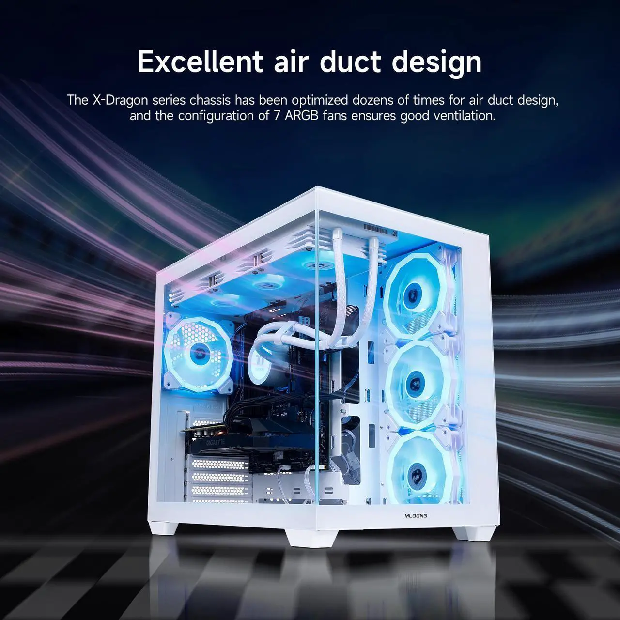 Alt view image 3 of 7 - Mloong Gaming PC Desktop, AMD Ryzen 7 7700 3.8 GHz (5.3GHz Turbo), NVIDIA RTX 5060ti 8GB GDDR7, 1TB Gen4 NVMe SSD, 32GB 6000Mhz DDR5 RAM, 650W PSU, Wi-Fi, Win 11 Home Prebuilt PC, White