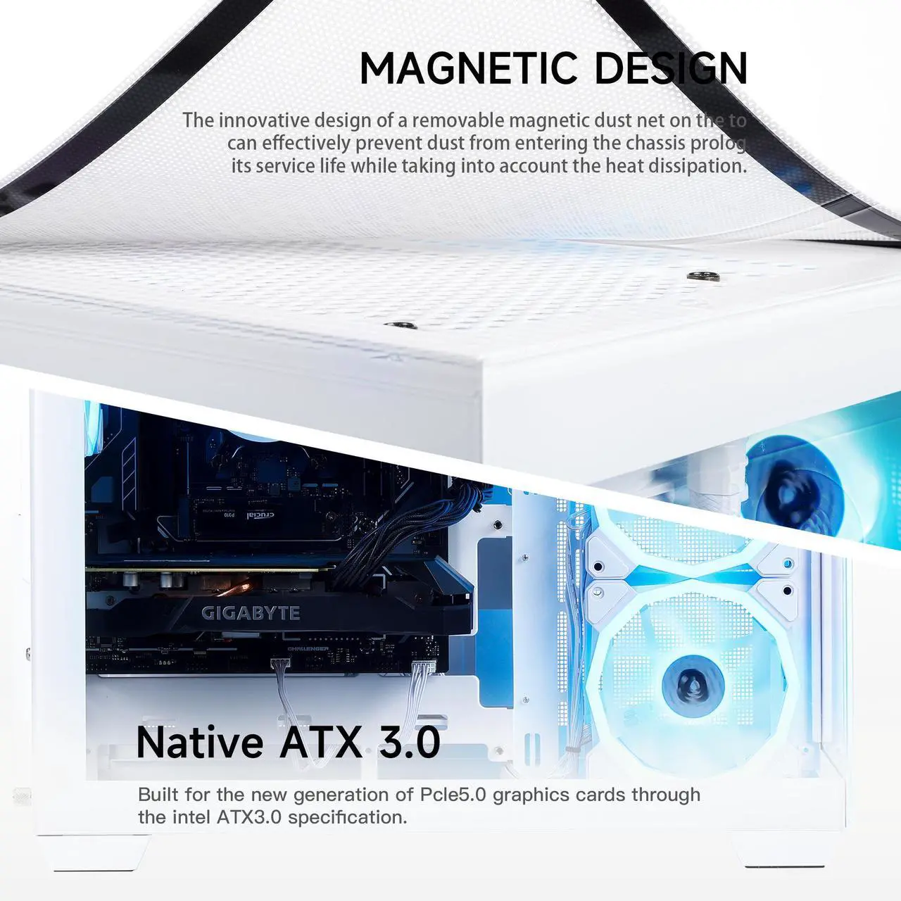 Alt view image 4 of 7 - Mloong Gaming PC Desktop, AMD Ryzen 7 7700 3.8 GHz (5.3GHz Turbo), NVIDIA RTX 5060ti 8GB GDDR7, 1TB Gen4 NVMe SSD, 32GB 6000Mhz DDR5 RAM, 650W PSU, Wi-Fi, Win 11 Home Prebuilt PC, White