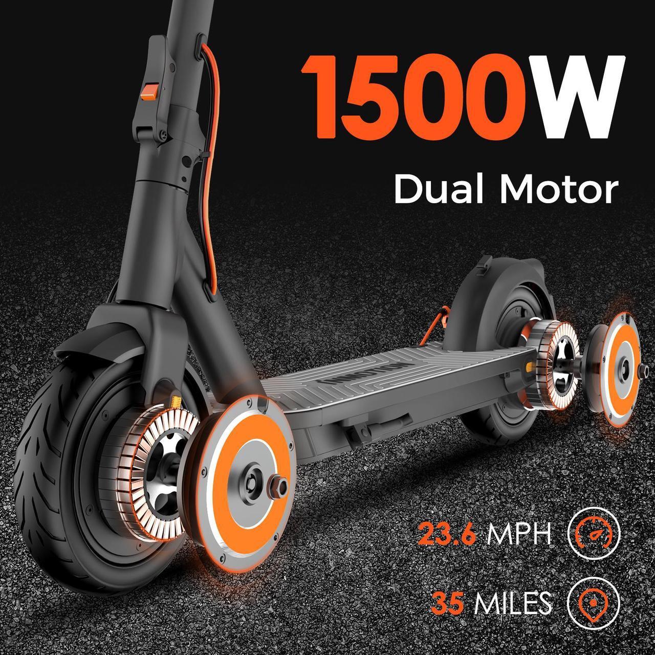 Alt view image 2 of 7 - Scooter for Hilly Area Riders, Dual Motor Inmotion Climber Electric Scooter for Adults