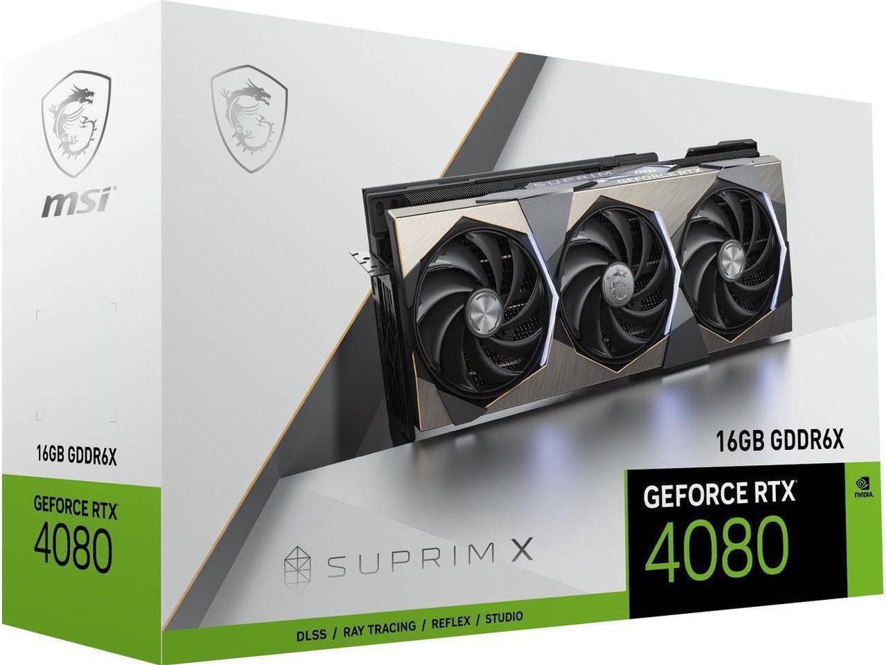 Main image of MSI Suprim X GeForce RTX 4080 16GB GDDR6X PCI Express 4.0 Video Card RTX 4080 16GB SUPRIM X