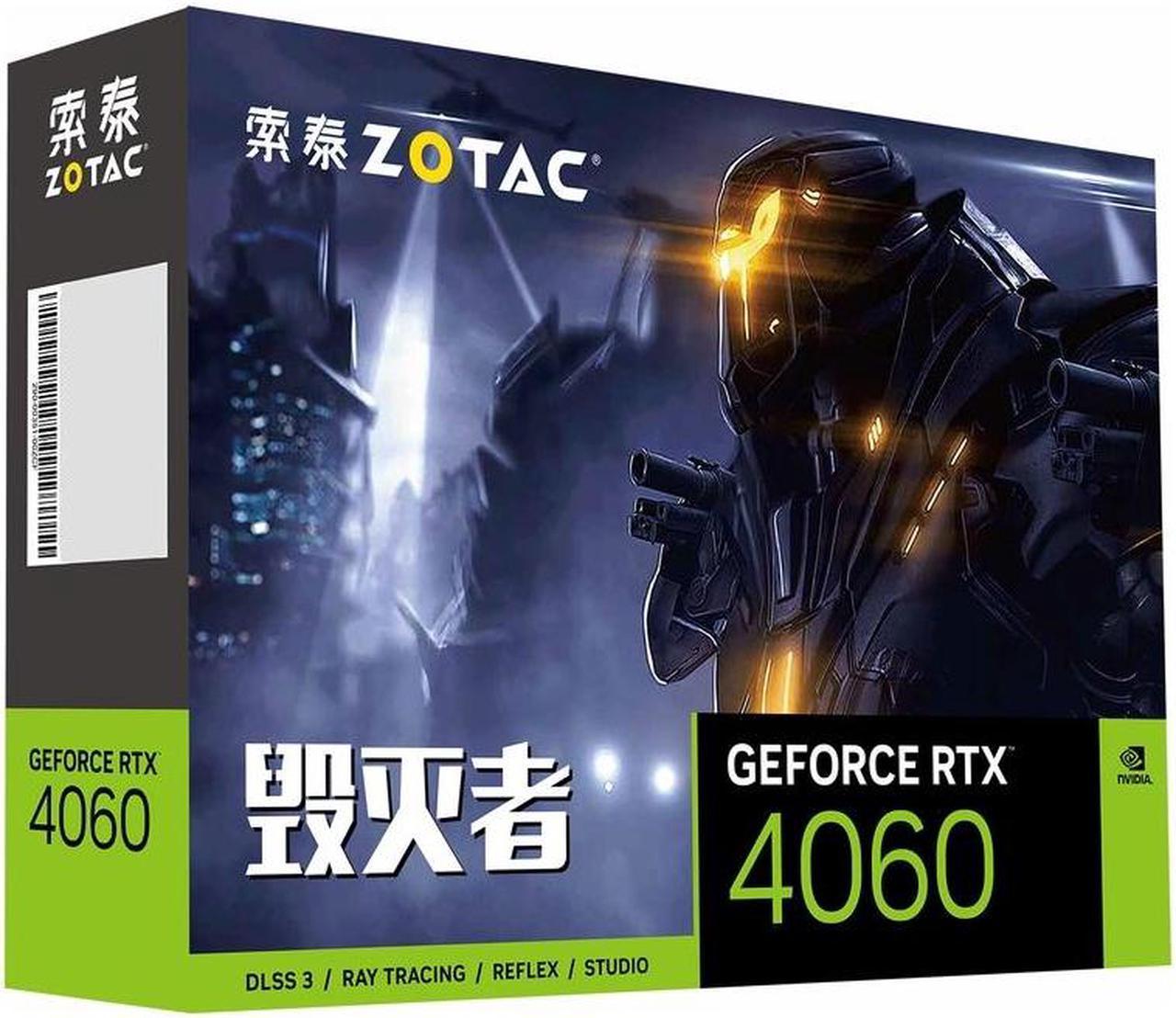 ZOTAC GeForce RTX4060 Destroyer OC HA 8GB Graphics Card, GDDR6 128-bit PCI Express 4.0 8x Video Card