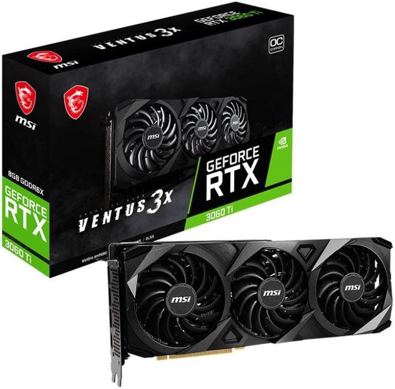 MSI Ventus GeForce RTX 3060 Ti 8GB GDDR6 PCI Express 4.0 Video Card RTX 3060 Ti VENTUS 3X 8G OC LHR