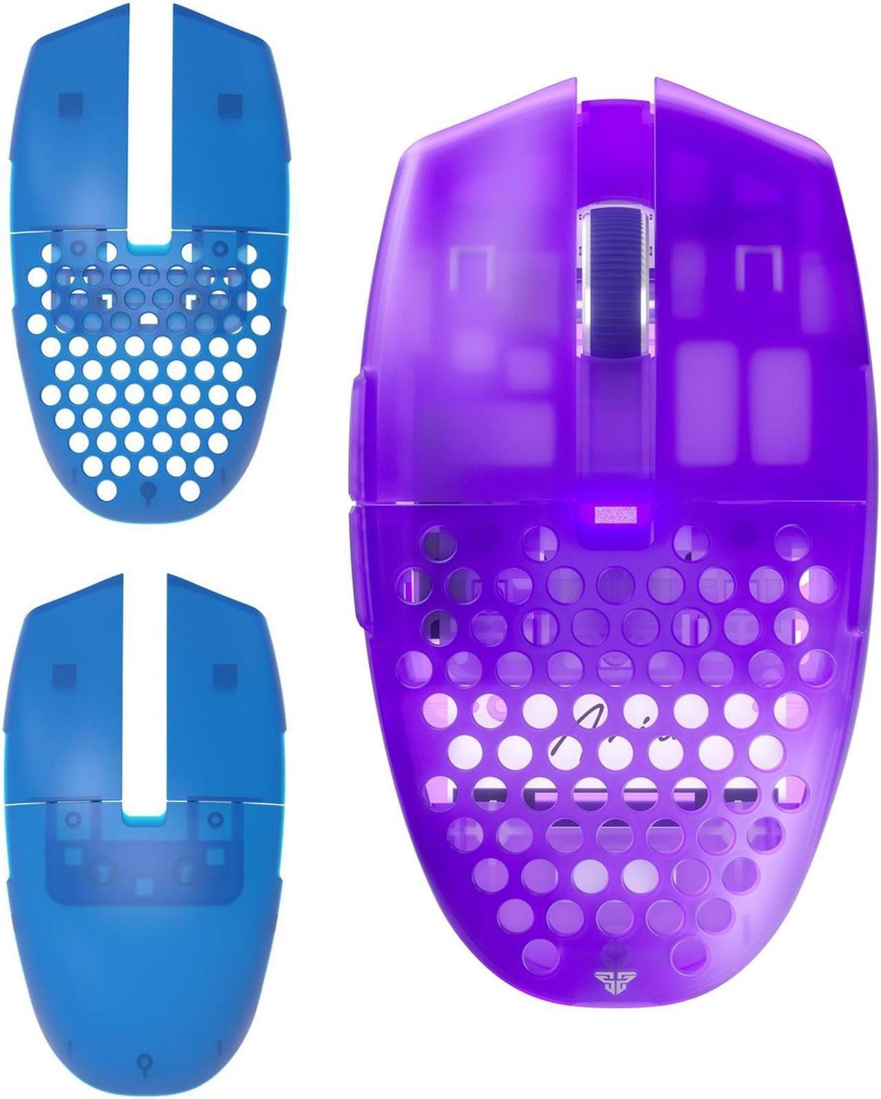 FANTECH ARIA Wireless Gaming Mouse+ Mouse Blue DIY Shell,Ergonomic,2.4 GHz wreless Fast charge,RGB Gamer PC Gaming Mouse, for Windows 7/8/10/11/XP Vista Linux MacOs,Purple,Free mouse pad