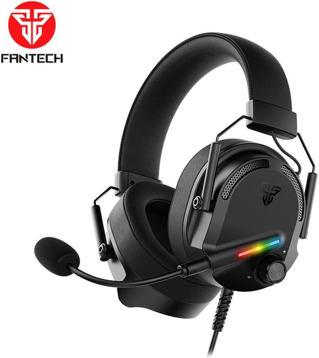 FANTECH ALTO HG26 Wired Gaming Headset with Noise-Cancelling Microphone, 7.1 Virtual Surround Sound, Premium 5OMM Drivers, RGB Lighting, Detachable Microphone, Black