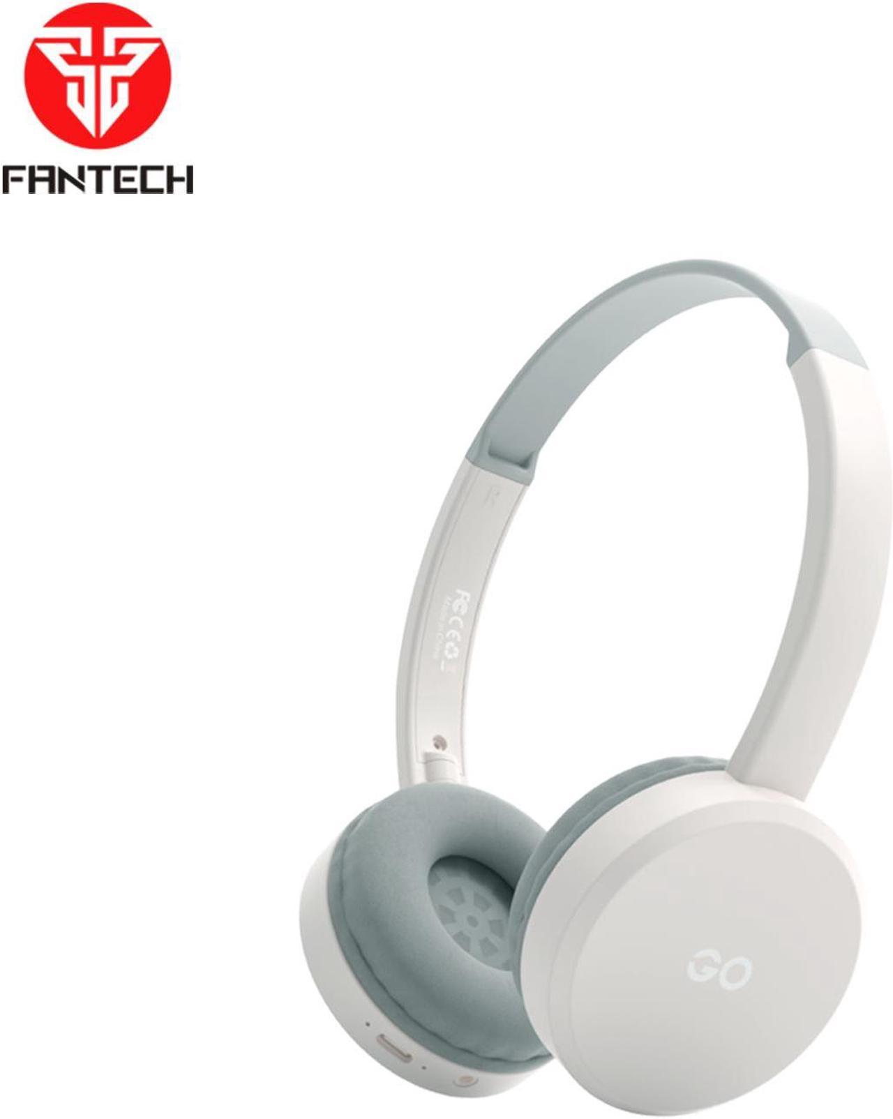 FANTECH WH02 Go Air Wireless/Wired Dual Connection Gaming Headset, Rechargeable, High Sensitivity Microphone, Touch Control, Beige