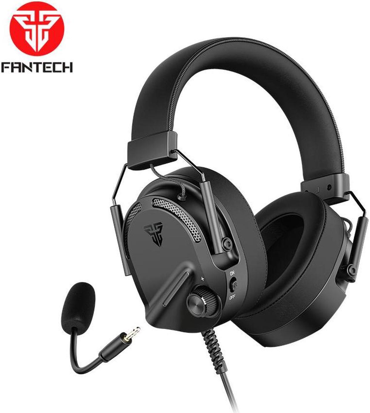 FANTECH ALTO MH91 Wired Gaming Headset with Detachable Microphone Headphone,with 3.5mm Plug 50mm Drivers,for PC/Xbox/Playstation/Switch/mobile devices,Black