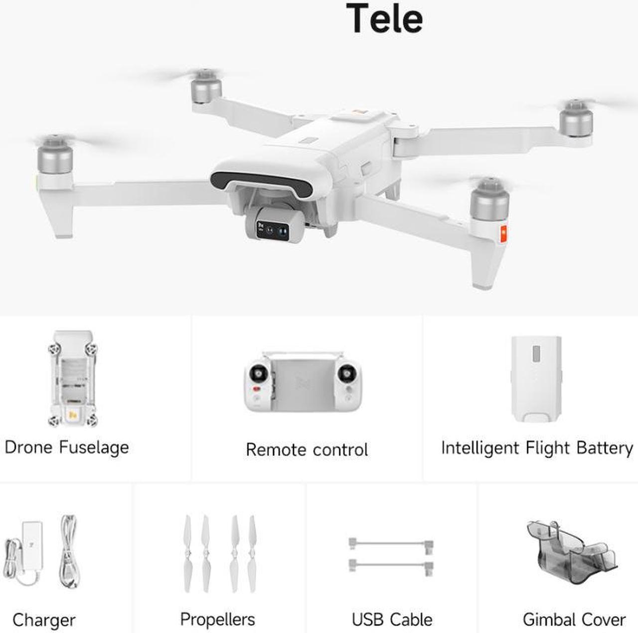 FANTECH X8Tele Drone, without Shouting UAV, 3-Axis Stabilized Gimbal, 350g, 38min, 4K HD, 1 Battery, Aerial Camera, White