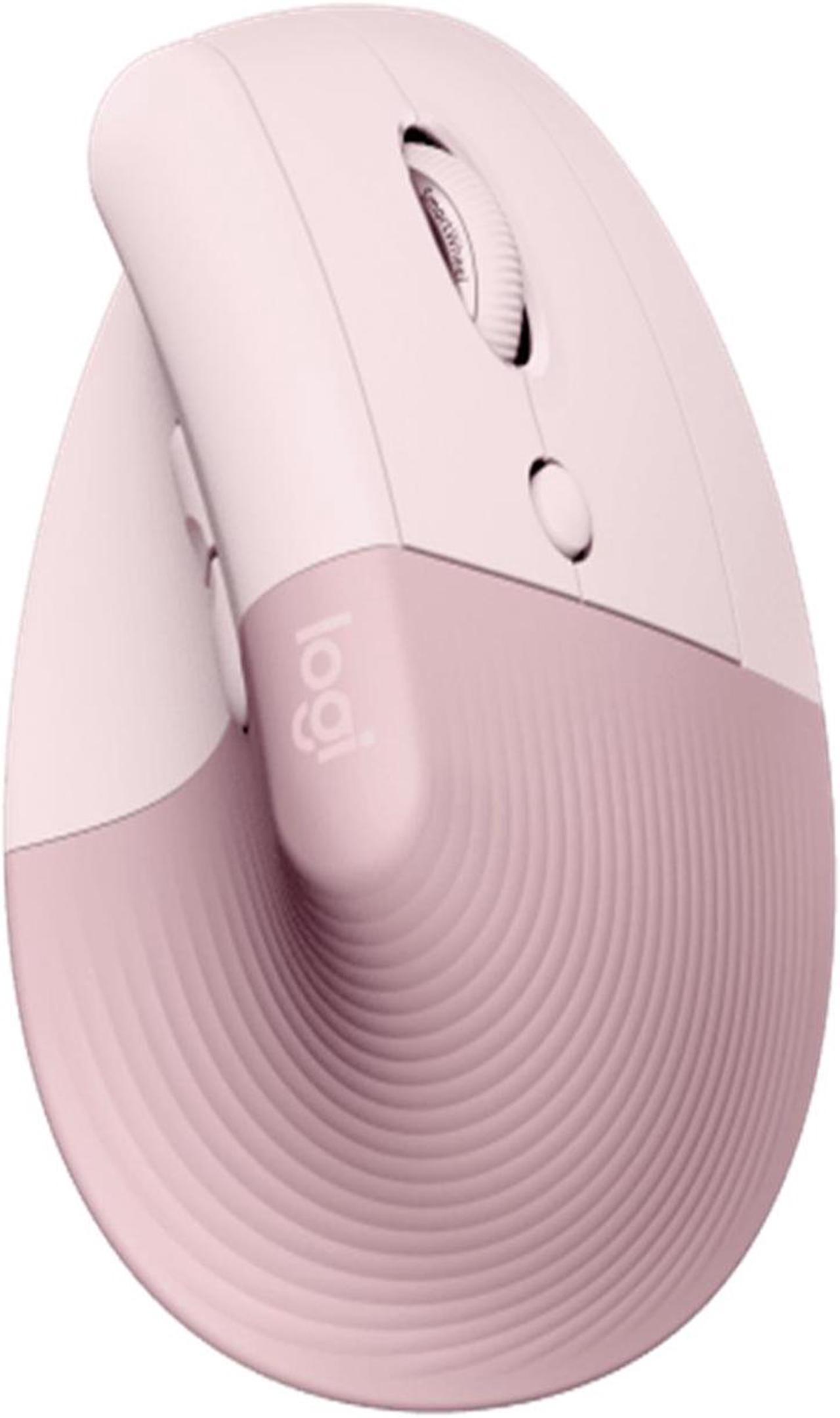 Logitech LIFT VERTICAL Wireless Bluetooth Mouse , Ergonomic Vertical Mouse Silent Office Mouse, Vertical Small to Medium Hand Lift,4000dpi, 4buttons, for window/macOS/iPadOS/ChromeOS /Linux, pink