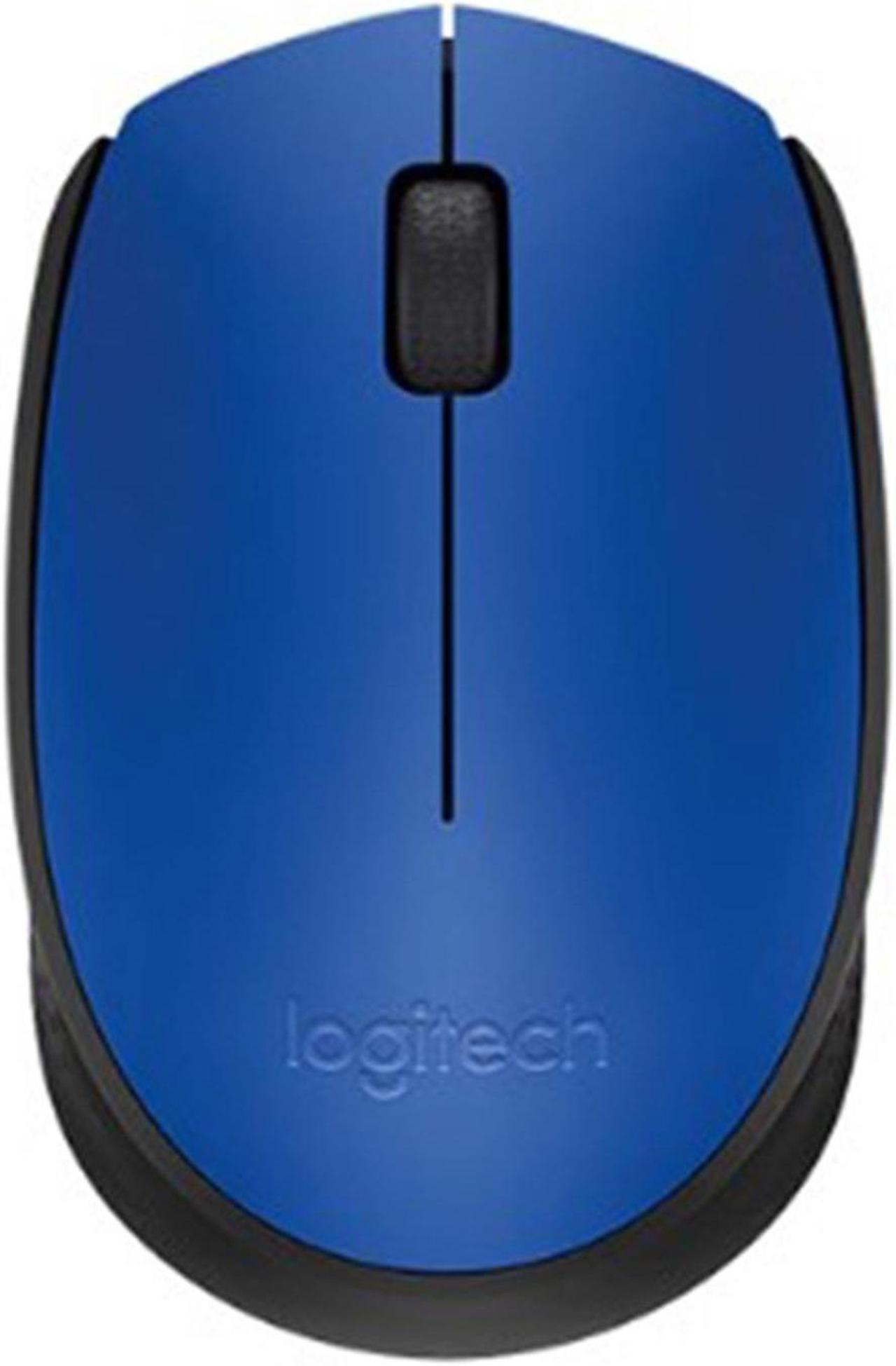 Logitech M170 Wireless Office Mouse, 1000dpi,  Symmetrical Colorful with 2.4G Receiver,  for Windows® 7 or later/macOS 10.11 or later/ChromeOS,  BLUE BLACK