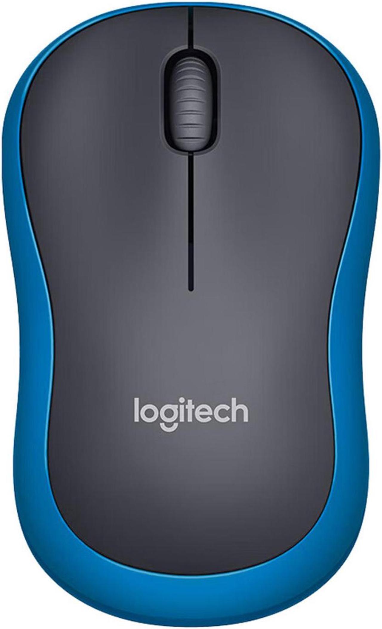 Logitech M185 Wireless Office gaming Mouse, 1000dpi, 3buttons, Symmetrical Colorful with 2.4G Receiver,  for Windows® 7 or later/macOS 10.11 or later/ChromeOS,  BLACK blue