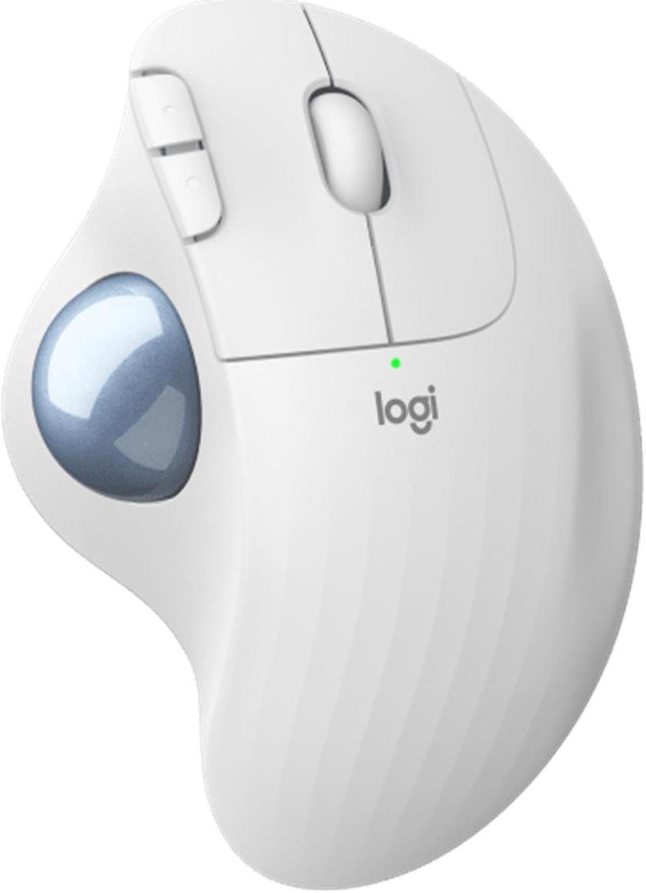 Logitech ERGO M575 Silent Wireless Mouse,  Office, Right Handed, 2.4GB Receiver, Trackball Commercial Use,1000DPI, 5BUTTONS, , for Windows® 10 or later/macOS 11 or later/ChromeOS/Linux, WHITE