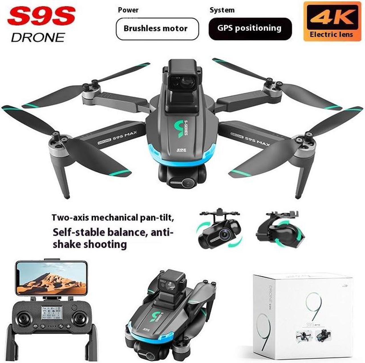 FANTECH S9S Drone , Non-Avoidance UAV, 25 minutes range, 218g ultra-light, 4K HD, 5G Mapping, 2-axis Stabilized Gimbal, 1 Battery, Aerial Camera, Grey