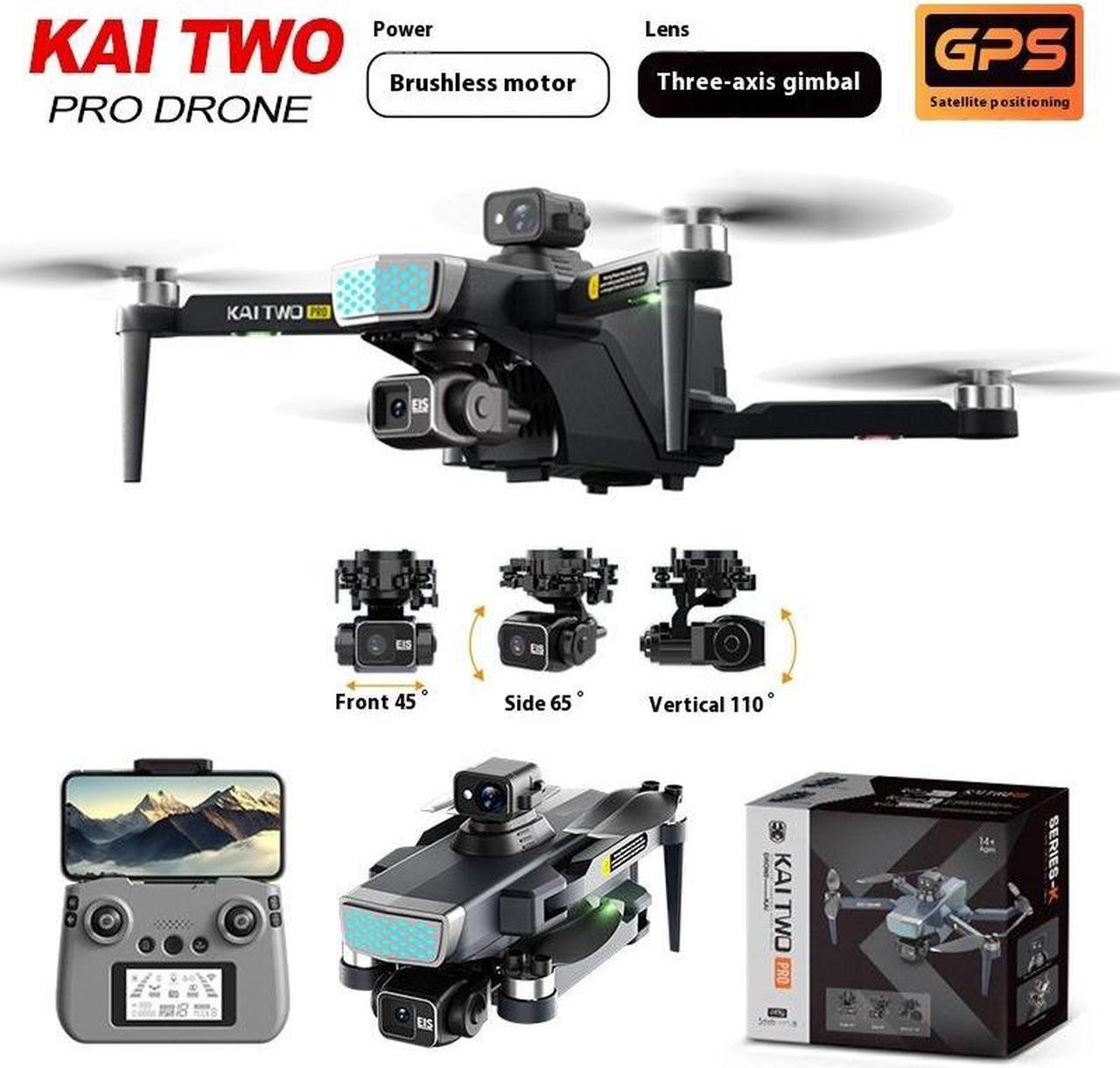 FANTECH KAI TWO PRO Drone , Non-Avoidance UAV, 25 minutes range,  7 levels of wind resistance, 249g ultra-light, 4K HD, 3-axis stabilized gimbal, 1 battery,Aerial Camera, Blue