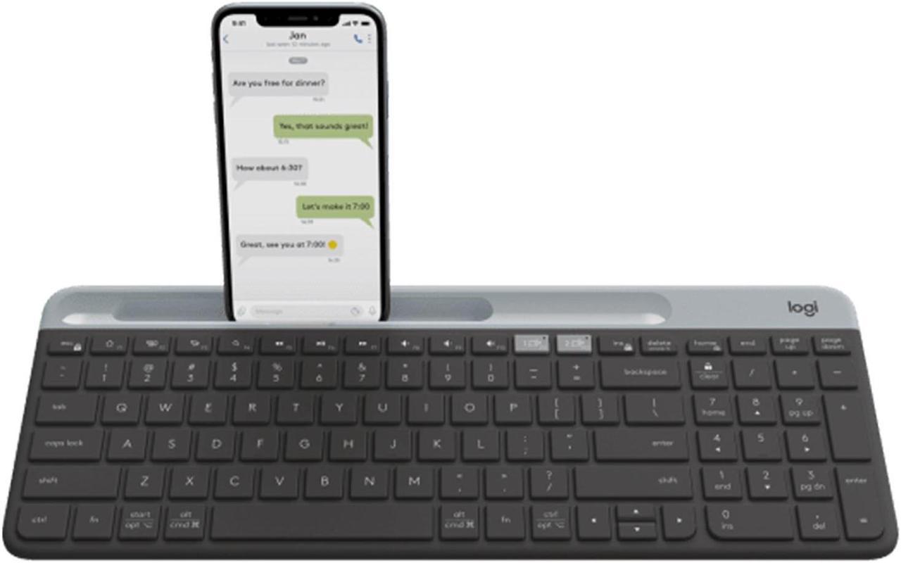 Logitech K580  Wireless Bluetooth Keyboard,  Ultra Thin Silent Office,  for Computer Phone Mac Tablet ipad , for Windows 10,11 /macOS 10.15 /Linux/Chrome/iPadOS 14 /iOS 14/Android 8.0 , BLACK