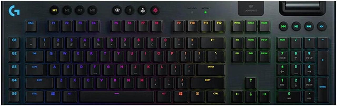 Logitech  G913 LIGHTSPEED Wireless RGB Mechanical Gaming Keyboard, 104 keys, for Windows 8/macOS 10.11 /Linux/ChromeOS/Android 4.3 /iOS 10  or later, tea axle black)