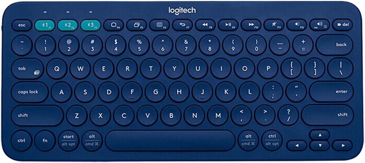 Logitech K380 wireless Bluetooth Keyboard for MAC,   Silent ,  Multi-Device Stylish , Chocolate Keys , for macOS 10.15/iOS 14 /iPadOS 14 /Android 7/Chrome or later, 5 million knocks, BLUE