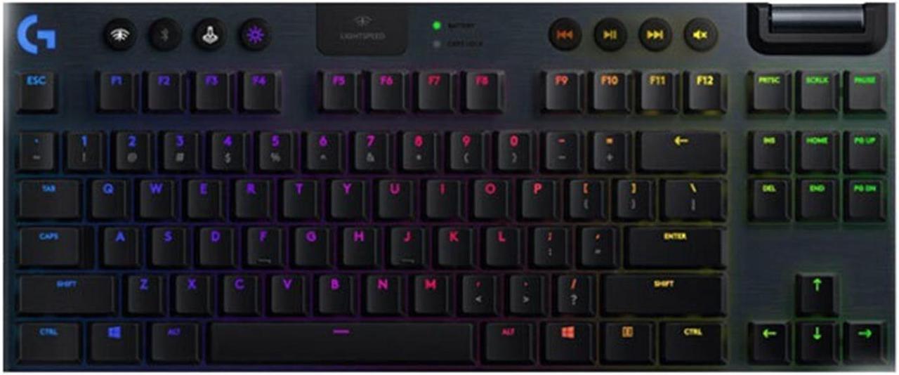 Logitech  G913 TKL Wireless bluetooth Keyboard,  LIGHTSPEED Wireless RGB Mechanical Gaming, 87 keys, for Windows 7/macOS 10.11 /Linux/ChromeOS/Android 4.3 /iOS 10  or later, red axle black)