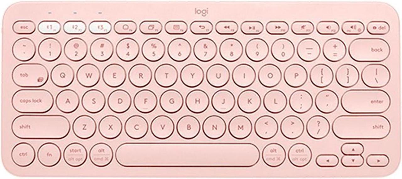 Logitech K380 wireless Bluetooth Keyboard for MAC,   Silent ,  Multi-Device Stylish , Chocolate Keys , for macOS 10.15/iOS 14 /iPadOS 14 /Android 7/Chrome or later, 5 million knocks, PINK