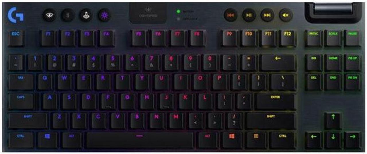 Logitech  G913 TKL Wireless bluetooth Keyboard,  LIGHTSPEED Wireless RGB Mechanical Gaming, 87 keys, for Windows 7/macOS 10.11 /Linux/ChromeOS/Android 4.3 /iOS 10  or later, green axle black)