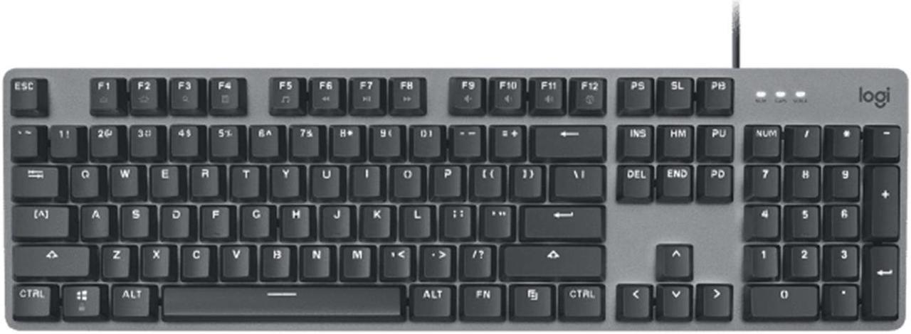 LOGITECH K845 Mechanical backlight wired Keyboard, Aluminum wired mechanical keyboard with optional key spindle, for Windows® 10,11 or higher, 5 backlight, 104keys,  black( tea shaft)