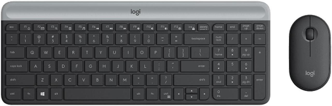 Logitech MK470 silent Wireless Keyboard &  Mouse Sets, for ChromeOS/Windows(7/8/10/ or higher)/Surface/USB, Thin and light multi-device with customizable keys and buttons, Silent Touch, black