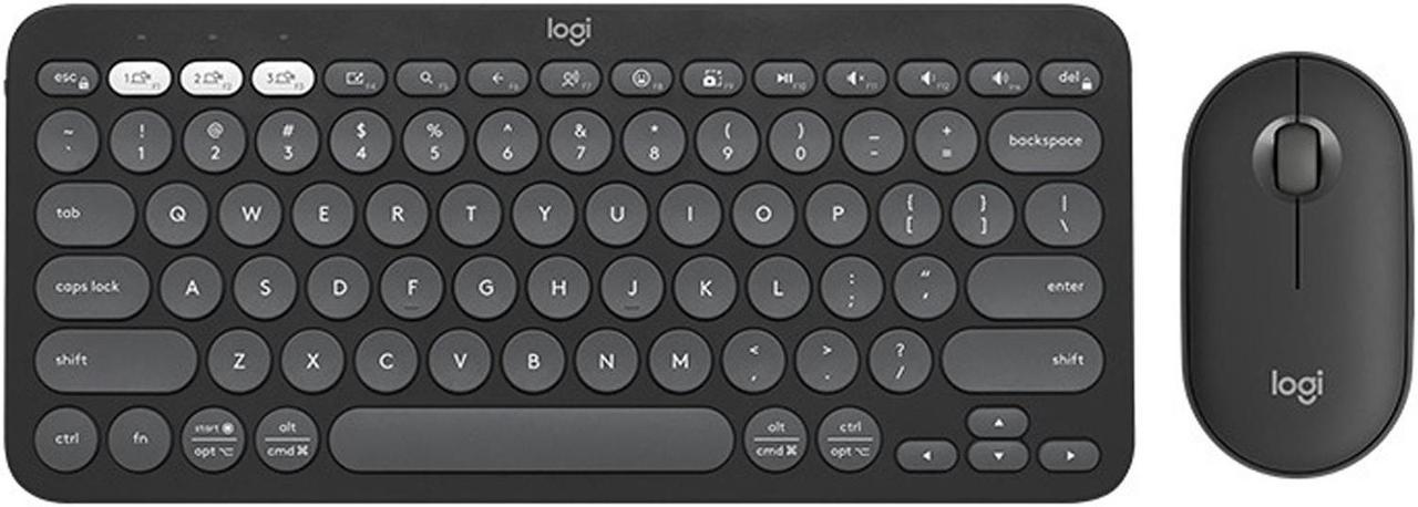 Logitech Pebble 2 Combo  Wireless bluetooth Keyboard &  Mouse Sets, for ChromeOS, Windows(10/11/ or higher), USB, Thin and light multi-device with customizable keys and buttons, Silent Touch, black