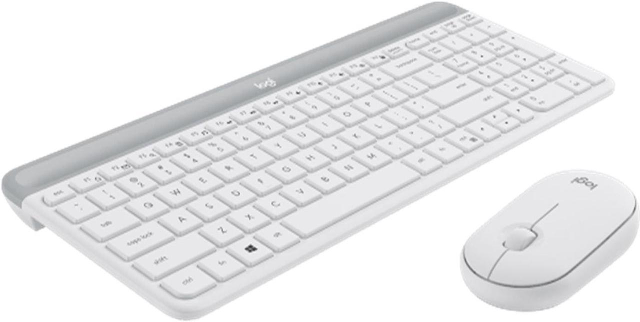 Logitech MK470 silent Wireless Keyboard &  Mouse Sets, for ChromeOS/Windows(7/8/10/ or higher)/Surface/USB, Thin and light multi-device with customizable keys and buttons, Silent Touch, white