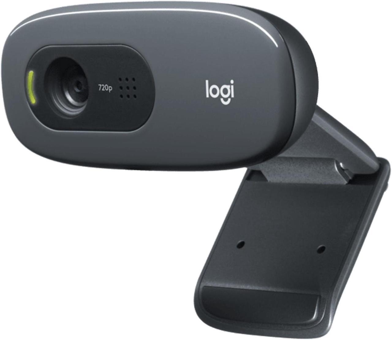 Logitech C270 Wired HD Webcam, Widescreen Format, camera, Auto Light Correction,for laptops, LCDs or monitors, for Windows 8/macOS 10.10/USB-A port or later /mainstream calling platforms,Black