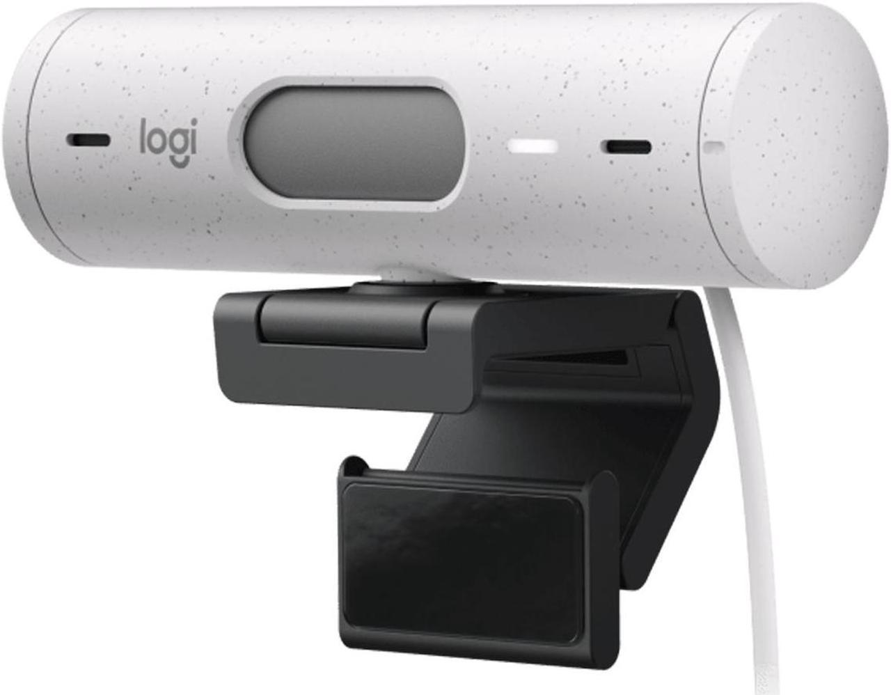 Logitech BRIO 500 Wired HD Webcam, 60 fps/1080p, Live Streaming, Auto Light Correction, Auto Framing and Show Mode Support, 4MP, USB-C, for laptops, LCDs or monitors, Windows/macOS/ChromeOS,  white