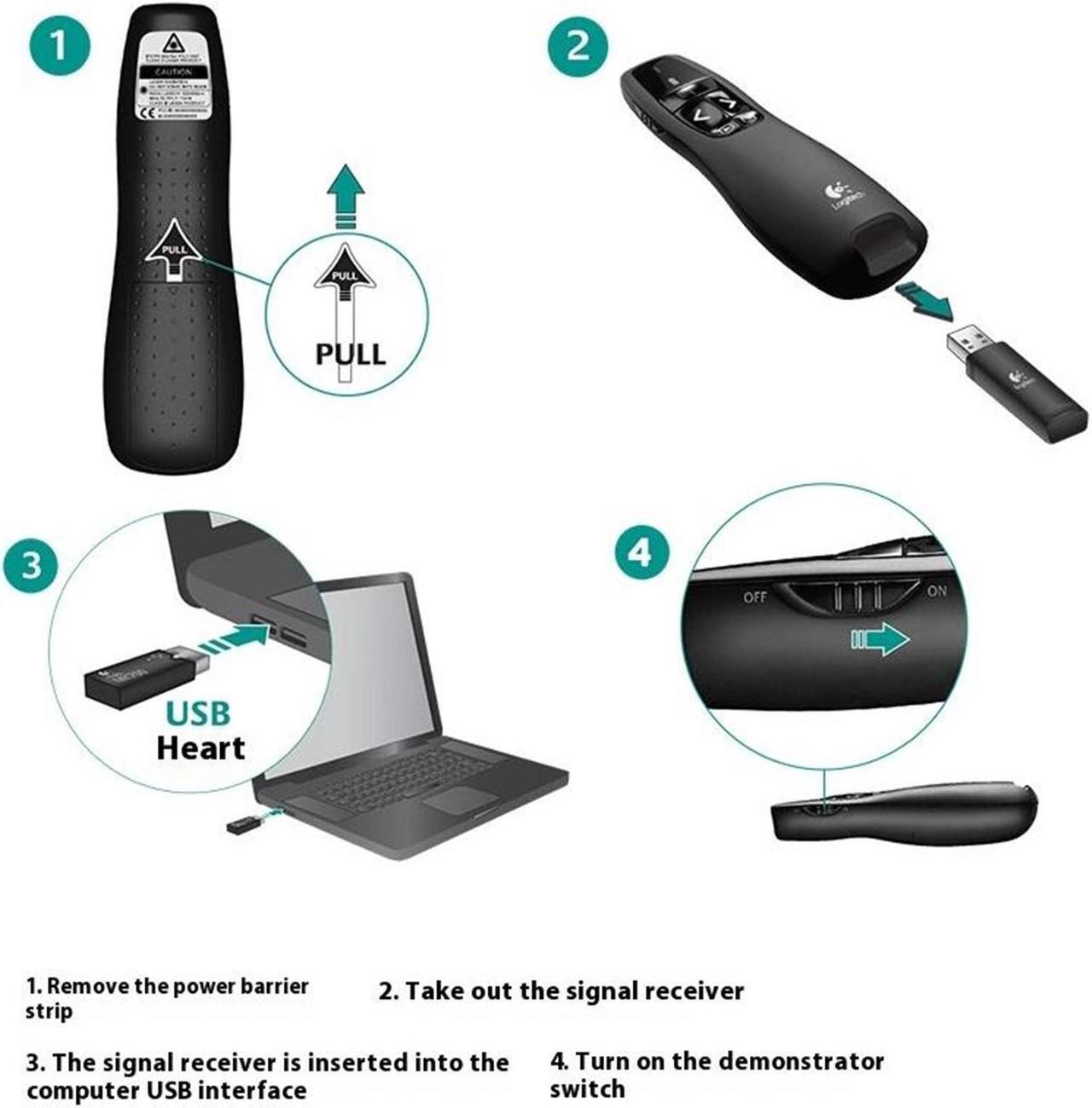 Alt view image 7 of 7 - Logitech R500s Bluetooth Wireless Presenter, Broad Compatibility, 1 Laser, 640 to 660 nm (red), 2.4 GHz wireless, 20 meters  , USB, for Windows/macOS /ChromeOS/Linux, black