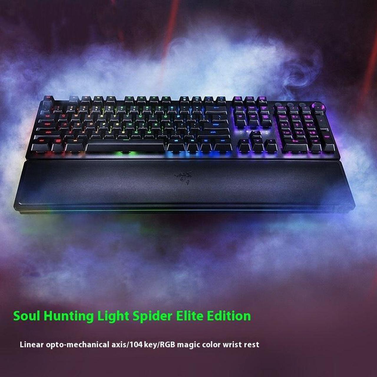 Alt view image 2 of 7 - FANTECH Soulhunter Elite Metal Mechanical Keyboard, 104 Keys, Optical Shaft, RBG Backlight, Magnetic Wrist Rest, For PC/Mac with USB Port, Windows 10 / 8 / 7 / Mac OS X, 100 Million Strokes, Black