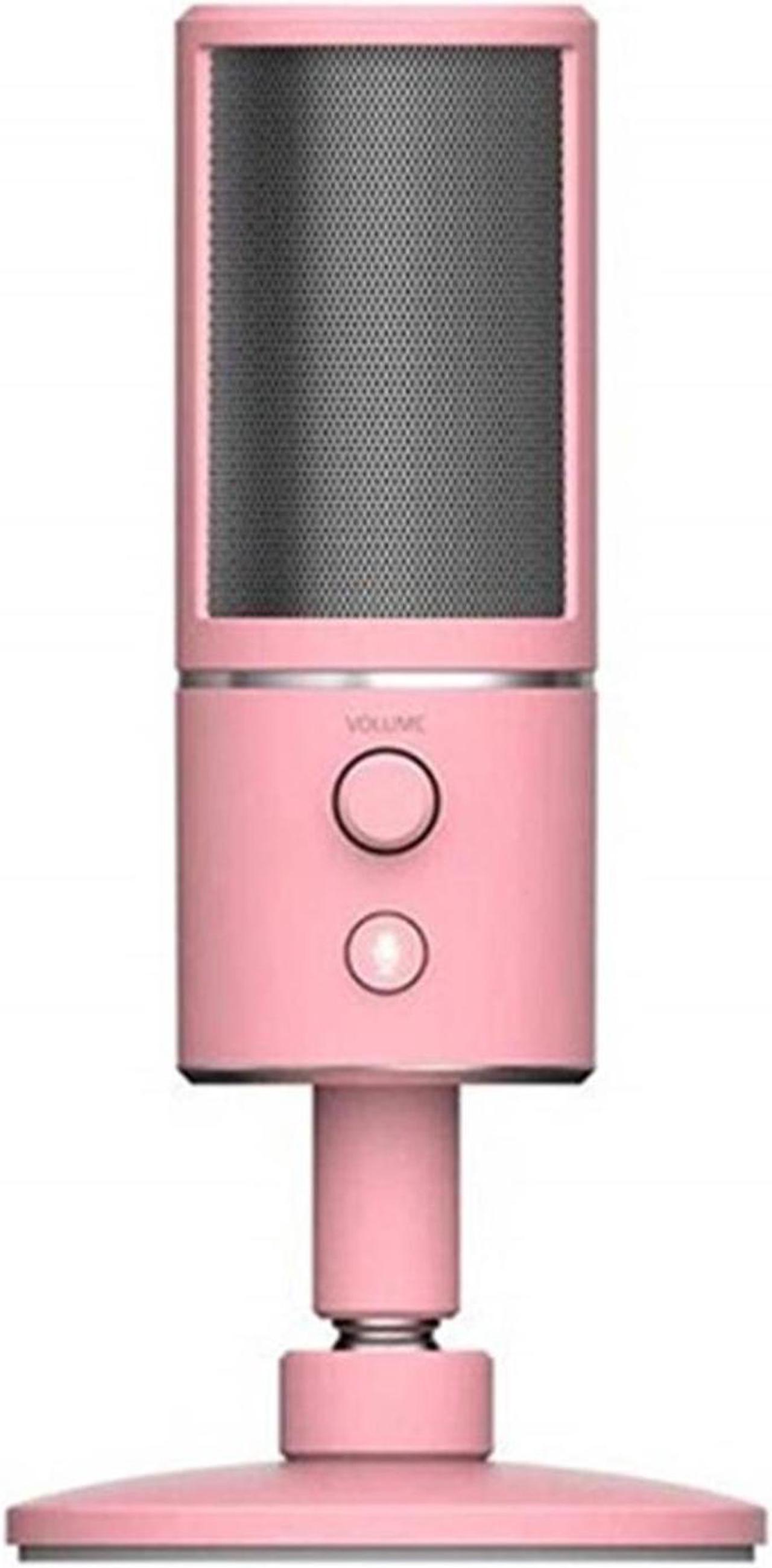 FANTECH game microphone, Seiren X condenser microphone, usb connection live microphone applicable, accurate pickup, shock absorption design, can filter noise, pink